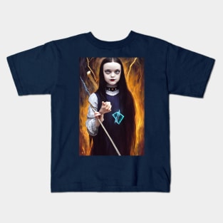 Painting Of Wednesday Addams Portrait Kids T-Shirt